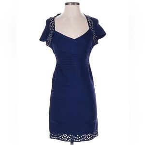 Herve Leger By Max Azria Blue Bodycon Dress ~ M